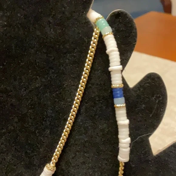 Stella and Dot Gold and White Beaded Necklace - Picture 3 of 5